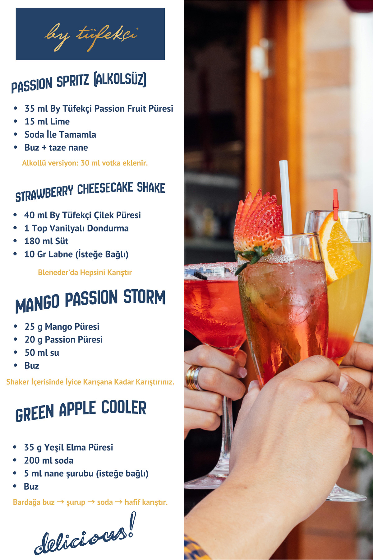 By Tüfekçi Çilek Meyveli Sos (Püre) 1000 Gr | Yüksek Meyve Oranı | Gerçek Şeker | Kokteyl ve Frozen - Görsel 3