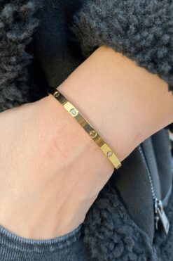 Ressia Kadın Altın Kaplama Çelik Kelepçe