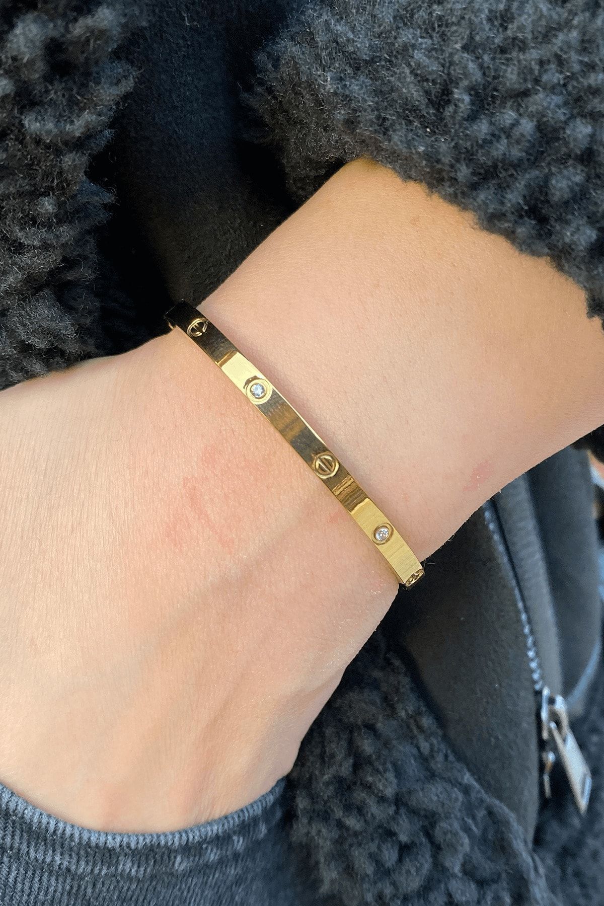 Ressia Kadın Altın Kaplama Çelik Kelepçe