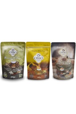 OSSO KAHVE Osso 3'lü Paket (dibek,menengiç,osmanlı) Kahve 200 Gr
