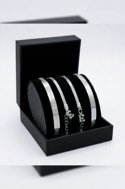 PURE BERRY AYETEL KÜRSİLİ HARF EKLİ SEVGİLİ ÇİFT ARKADAŞLIK GÜMÜŞE GÜMÜŞ ÇELİK SETİ(HARF BELİRTİNİZ)