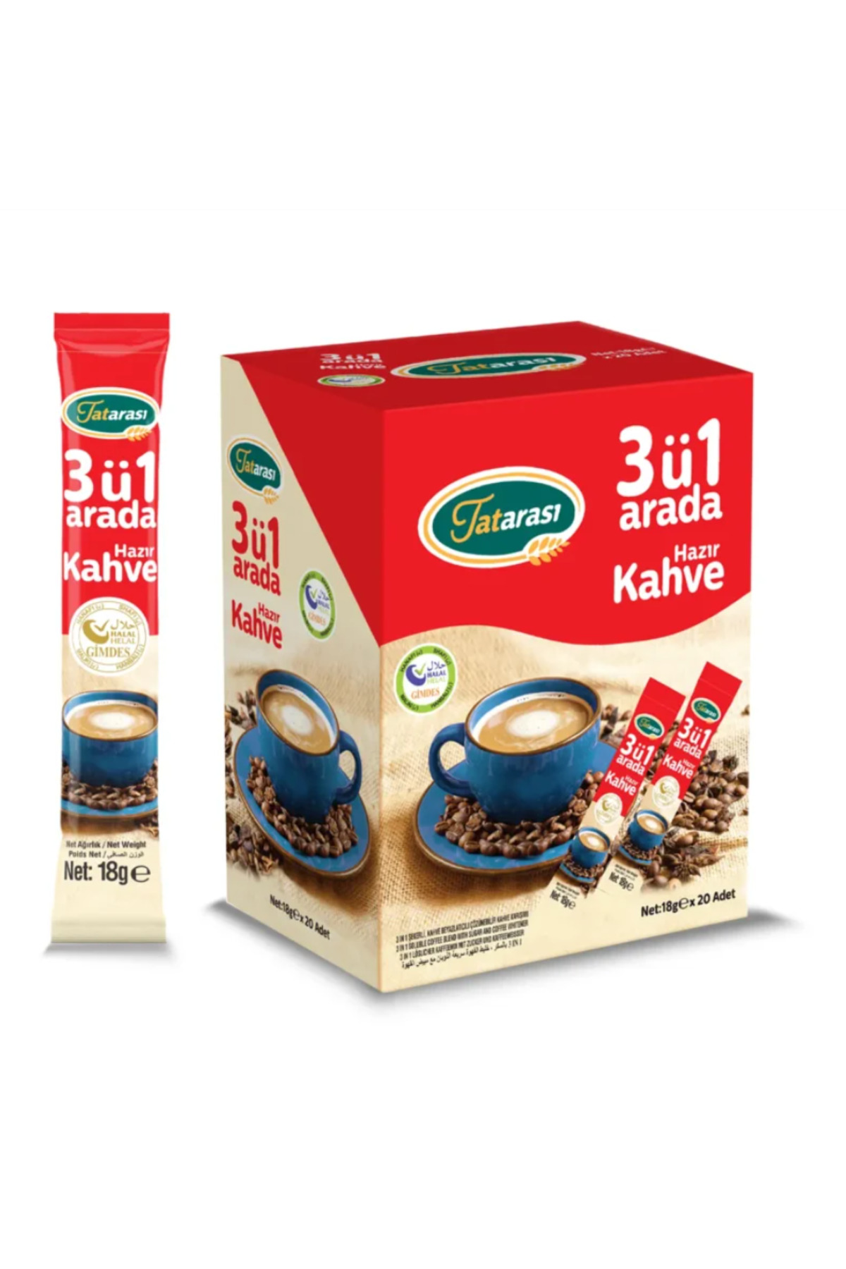 DOĞAL ŞİFA MARKET 3'ü 1 Arada Gold Yumuşak İçim Helal Üretim Kahve Özel Kutusunda 18 gr x 20 Adet