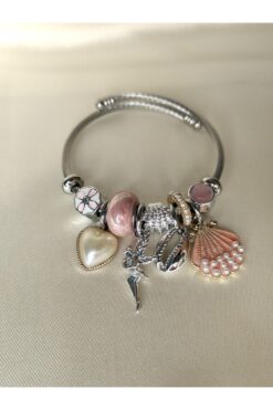 ARYA DESİGN SU PERİSİ CHARMLI ÇELİK BİLEKLİK