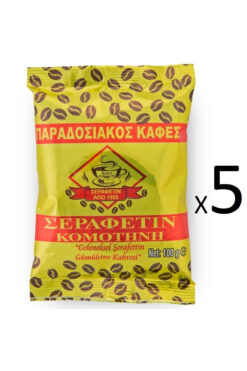 meskahve Gümülcine Harmanı Sekiz Çekirdek Karışımlı Geleneksel Hacı Şerafettin Türk Kahvesi 500G (100GX5Adet)