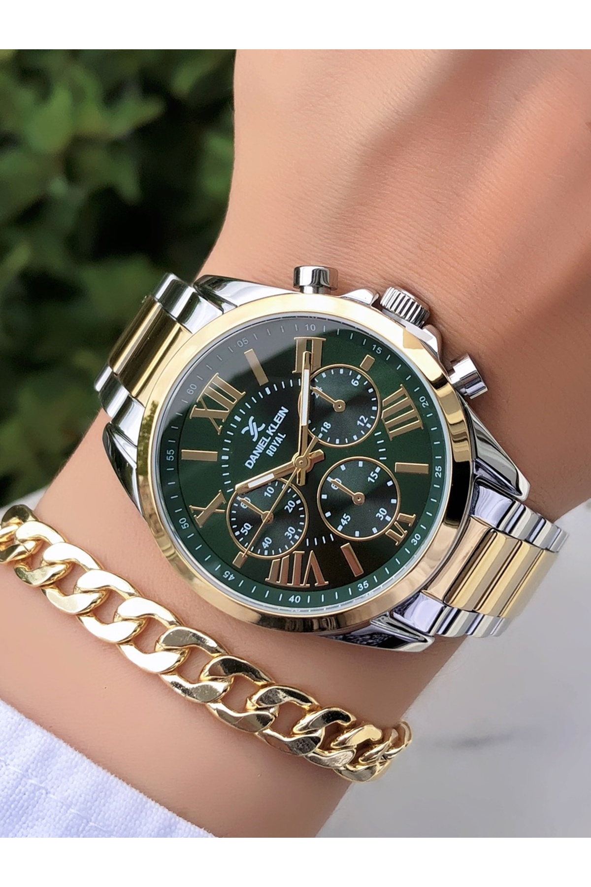 Daniel Klein Yeni Sezon Kadın Kol Saati Altın Gümüş Yeşil Renk 2 Yıl Garantili Bileklik Hediyeli - Görsel 2