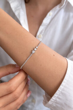 Ressia Üç Sıra Yıldız Taşlı Bileklik