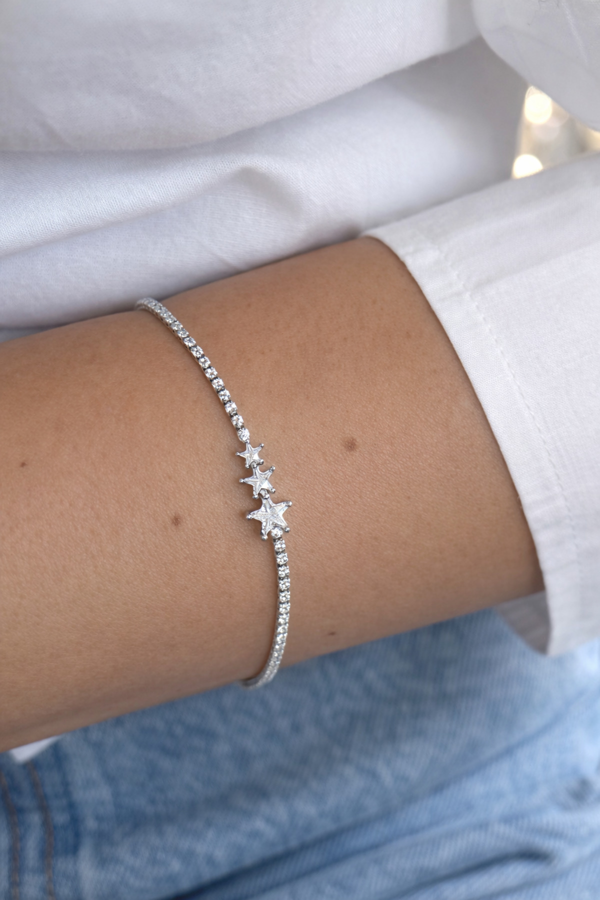 Ressia Üç Sıra Yıldız Taşlı Bileklik - Görsel 2