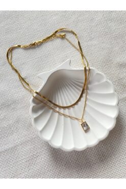 Meyras Touch Çelik Ikili Taşlı Kolye