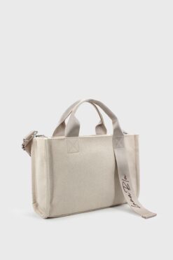 LUNABLU Kadın Kanvas Sap Detaylı Çapraz Askılı Çanta