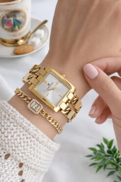 Daniel Klein Zincirli Desenli Efsane Model Çelik Kordon 30 Mt Suya Dayanıklı Kadın Kol Saati Bileklik