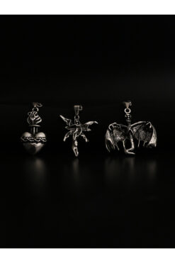 Dukkanka 3'lü Kafatası İskelet, Gothic Kalp ve Peri Kolye Seti