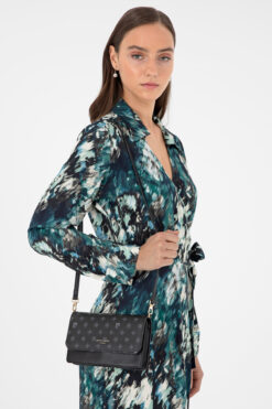 Pierre Cardin Siyah Monogram Kadın Çapraz Omuz Çantası 05PC24K3406