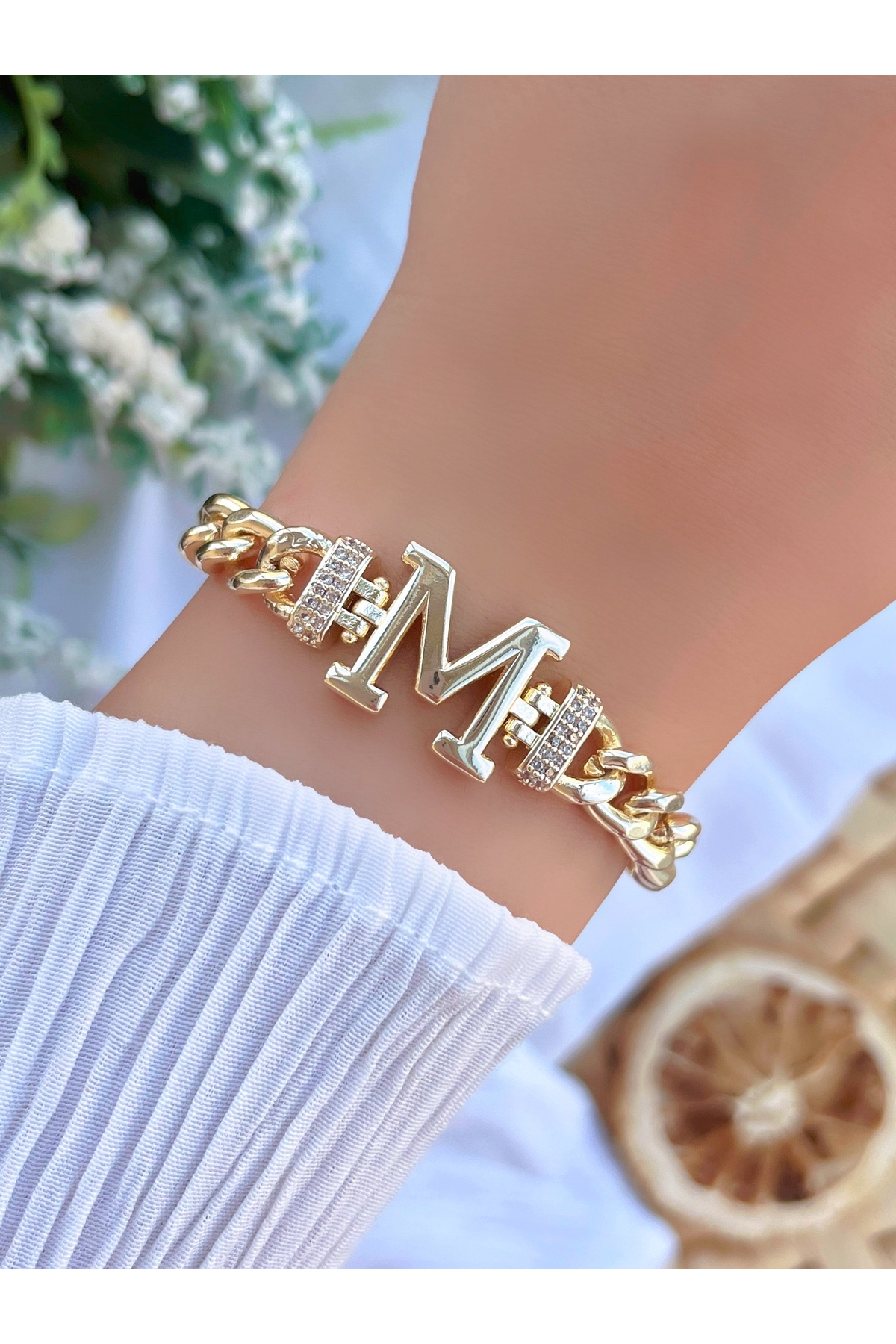 KBC STORE Harfli Zincir Bileklik ( M Harfi )