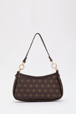 SHAKA Monogram Baskılı Kahverengi Shk113 Suni Deri Astarlı Fermuarlı Ayarlanabilir Askılı El ,kol Ve Omuz