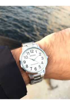 GOLDON Çelik kordon  vintage rakamlı l kol saati