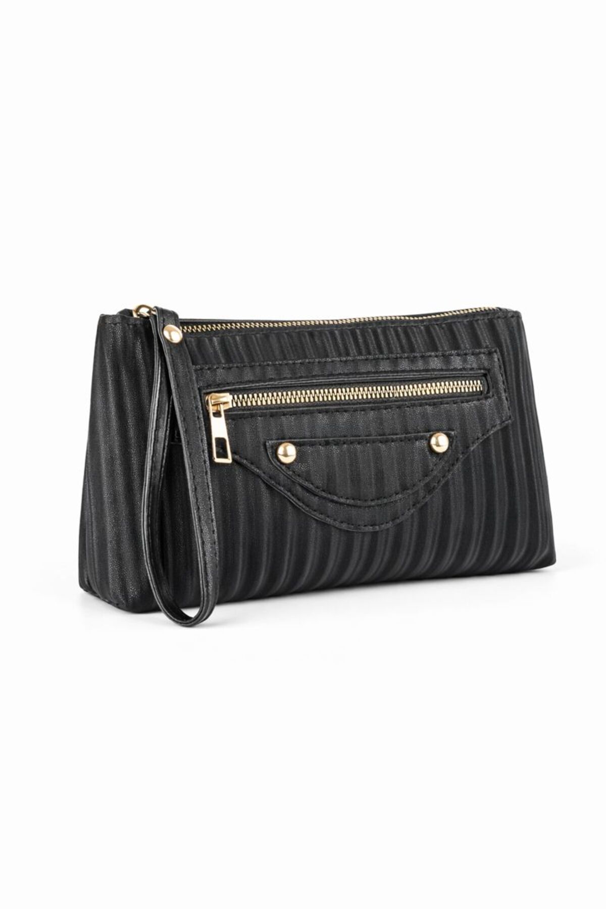MOLDİVA 4'lü Set Kadın Siyah Çanta Kombin, Kadın Omuz Çantası, Cüzdan, Telefon Çantası, Bilek Askılı Çanta - Görsel 3