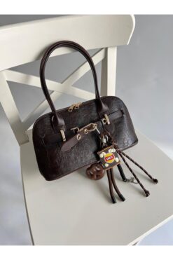 Mia Collection Carlos Model El Ve Kadın Omuz Çantası Acı Kahve ( Charm Dahil Değildir )