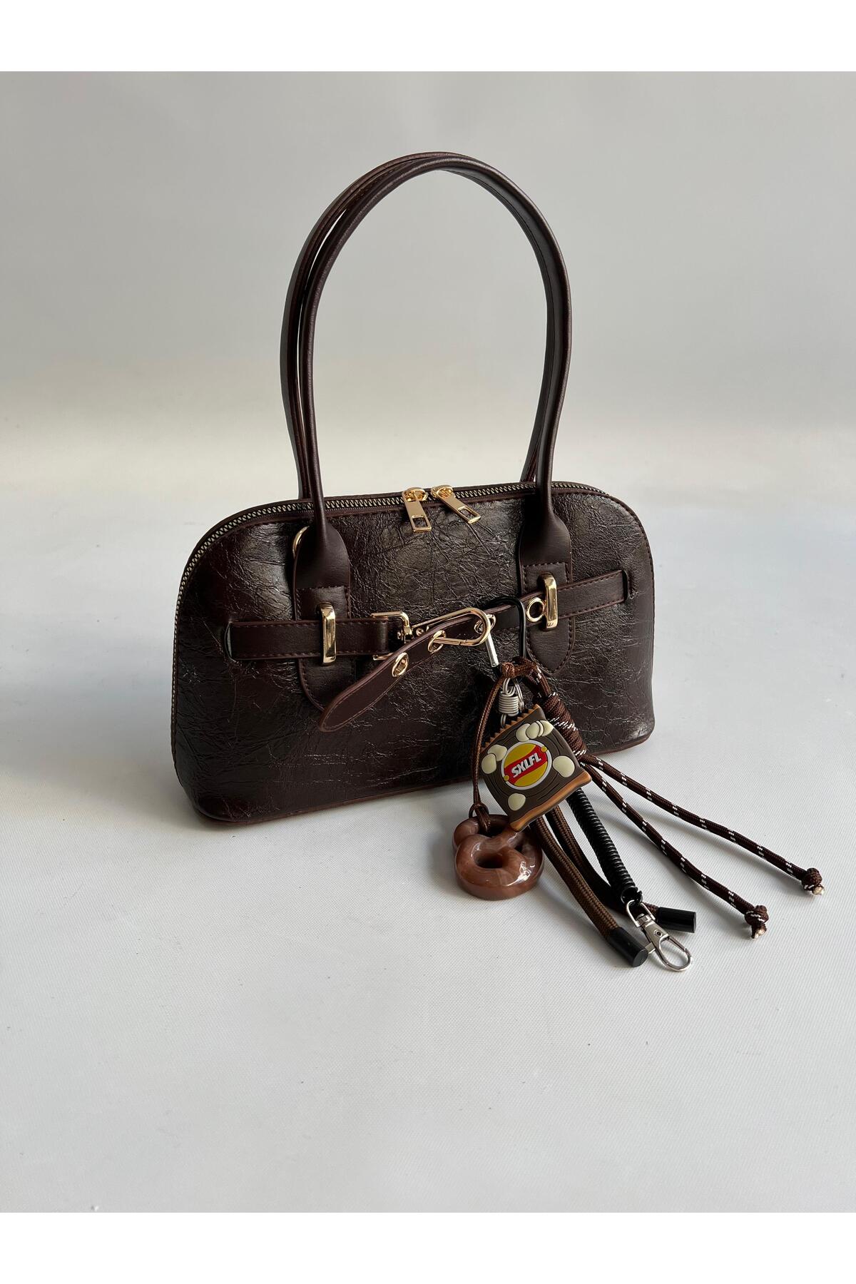 Mia Collection Carlos Model El Ve Kadın Omuz Çantası Acı Kahve ( Charm Dahil Değildir ) - Görsel 2