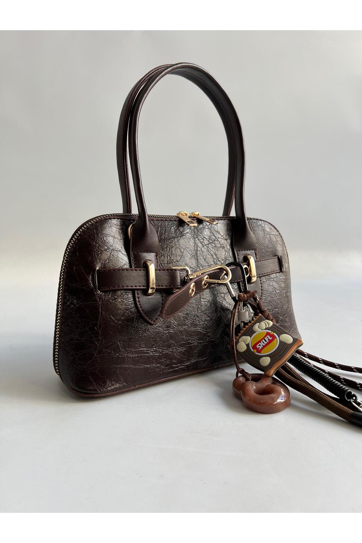 Mia Collection Carlos Model El Ve Kadın Omuz Çantası Acı Kahve ( Charm Dahil Değildir ) - Görsel 3