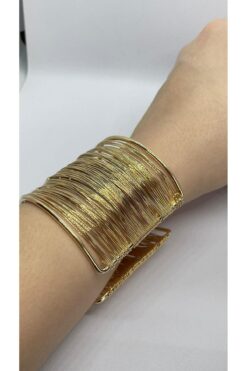 NİNS JEWELRY Gold Sarmalı Kelepçe Bileklik