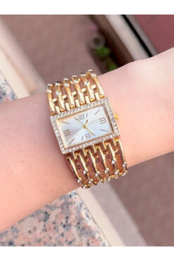 CLUPPOLOON Kadın Kol Saati Kelepçe Taşlı Kaburga Model