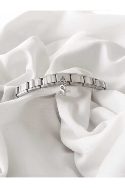 bijoux uniques Çelik Sallantılı S Harfli İtalyan Charm Bileklik