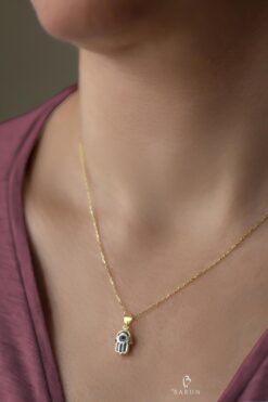 BY BARUN SİLVER 925 Ayar Gümüş Minimal Kolye Nazar Fatma Eli Günlük kullanım Hediyelik