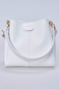 bag&more Kadın Beyaz Çanta,Fular saplı Çanta, Saplı Omuz Çantası, Çanta El Çanta