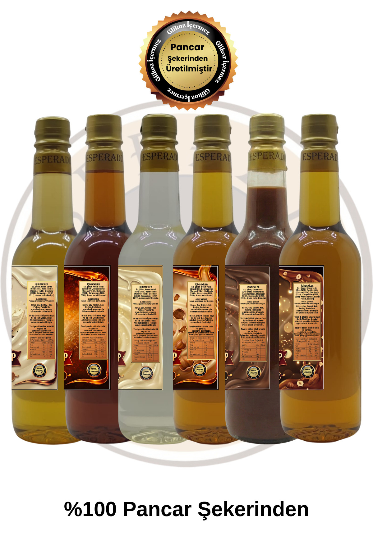 ESPERADO VANİLYA-KARAMEL-BEYAZ ÇİK.-FINDIK-ÇİKOLATA-TOFFNUT AROMALI KAHVE ŞURUBU 750 ML*6 AD. - Görsel 3