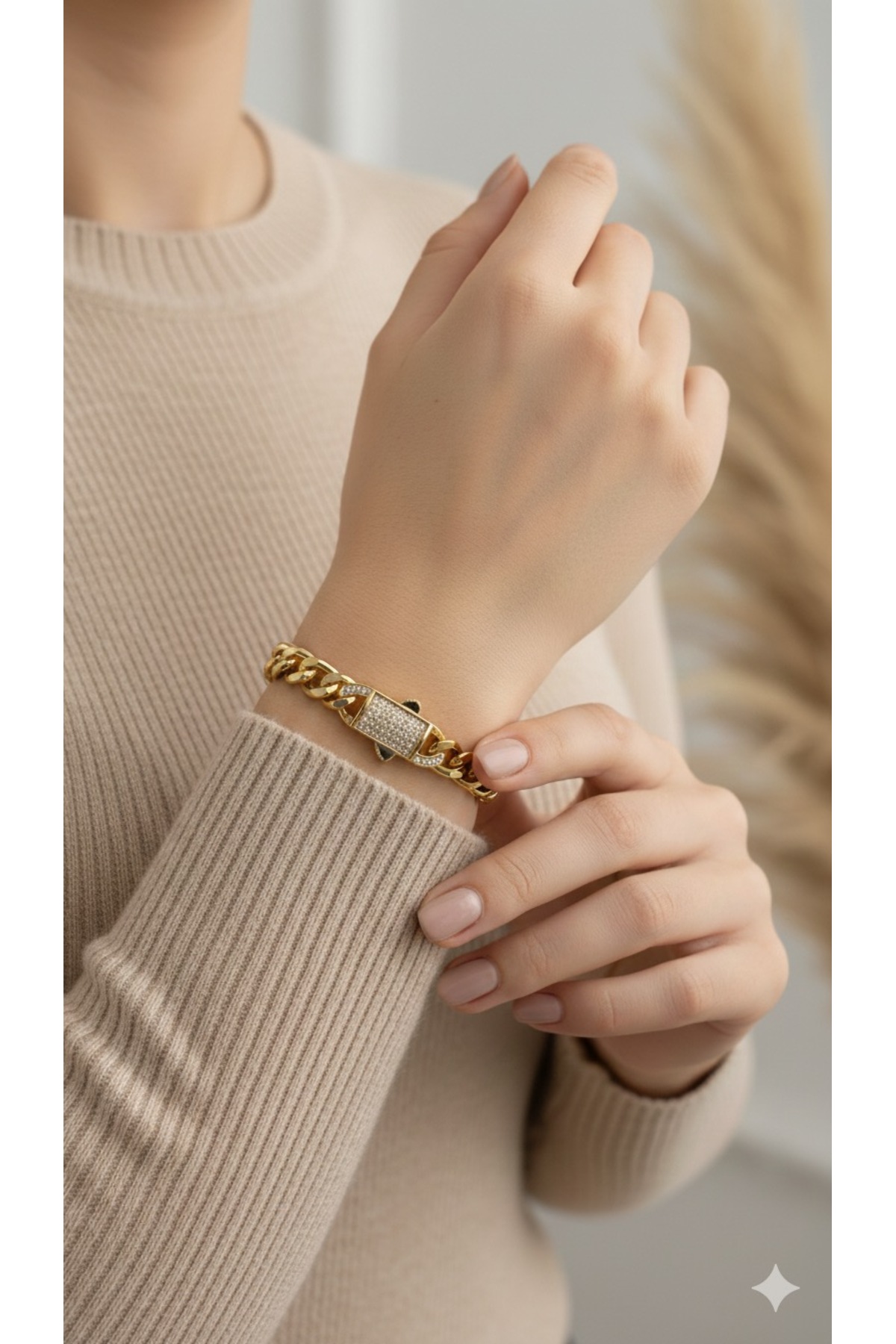 Chiaro Accessory 14 Ayar Altın Kaplama Çelik Bileklik - Görsel 2