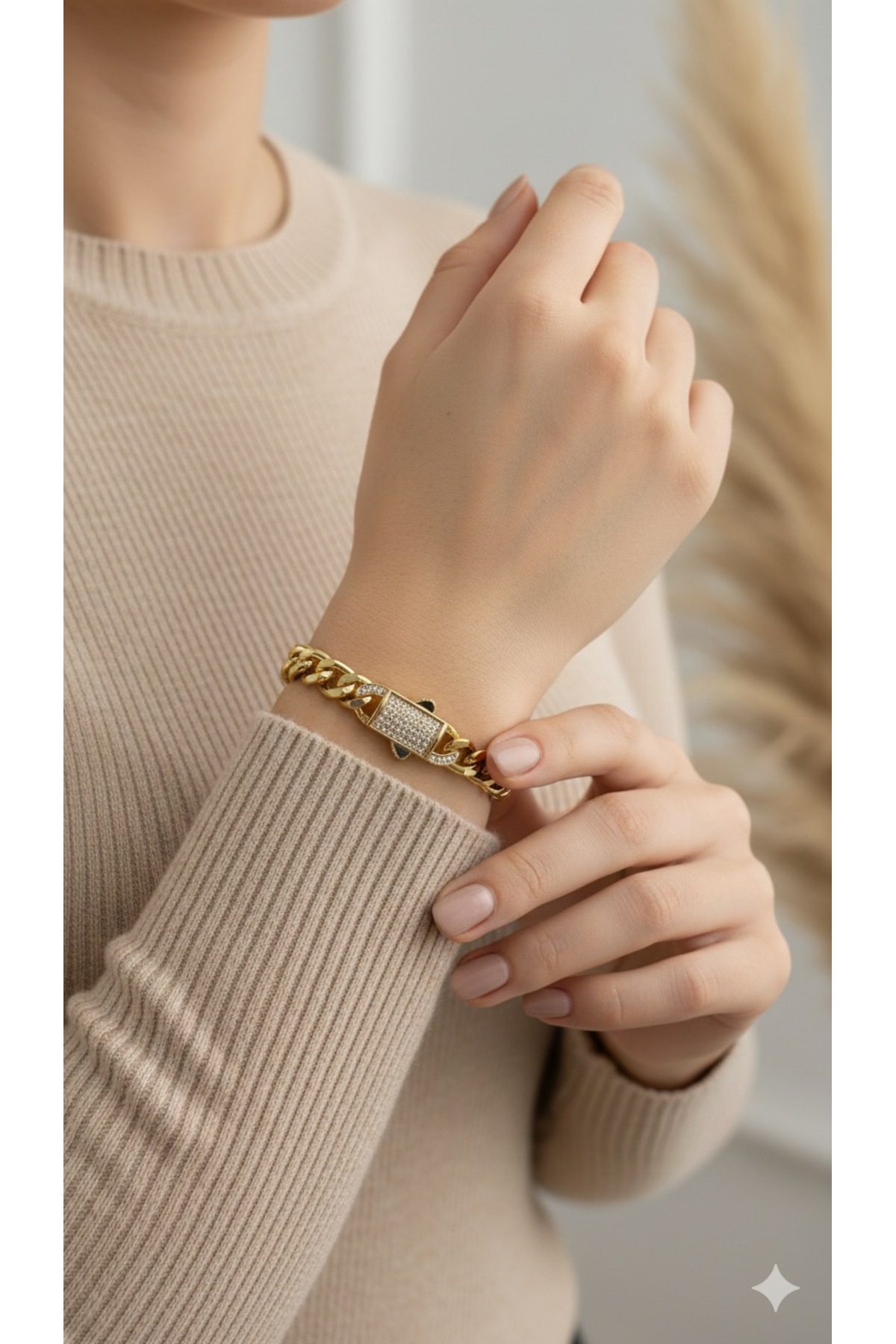 Chiaro Accessory 14 Ayar Altın Kaplama Çelik Bileklik - Görsel 3