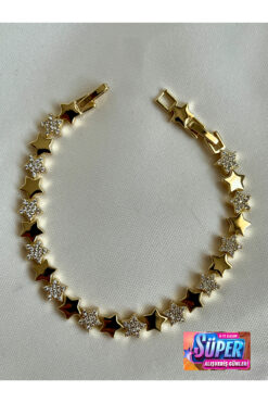 yeknova Xuping 14K Gold Renginde Kuyumcu İşçiliği Yıldız Model Zirkon Taş Detay Kararmaz Kadın Bileklik