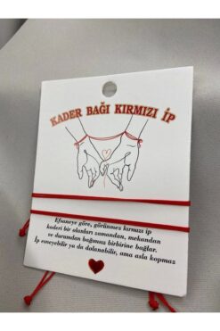 Luminous Jewelry 2'li "kaderin Kırmızı Ipliği" Kader Bağı Kırmızı Ip Bileklik