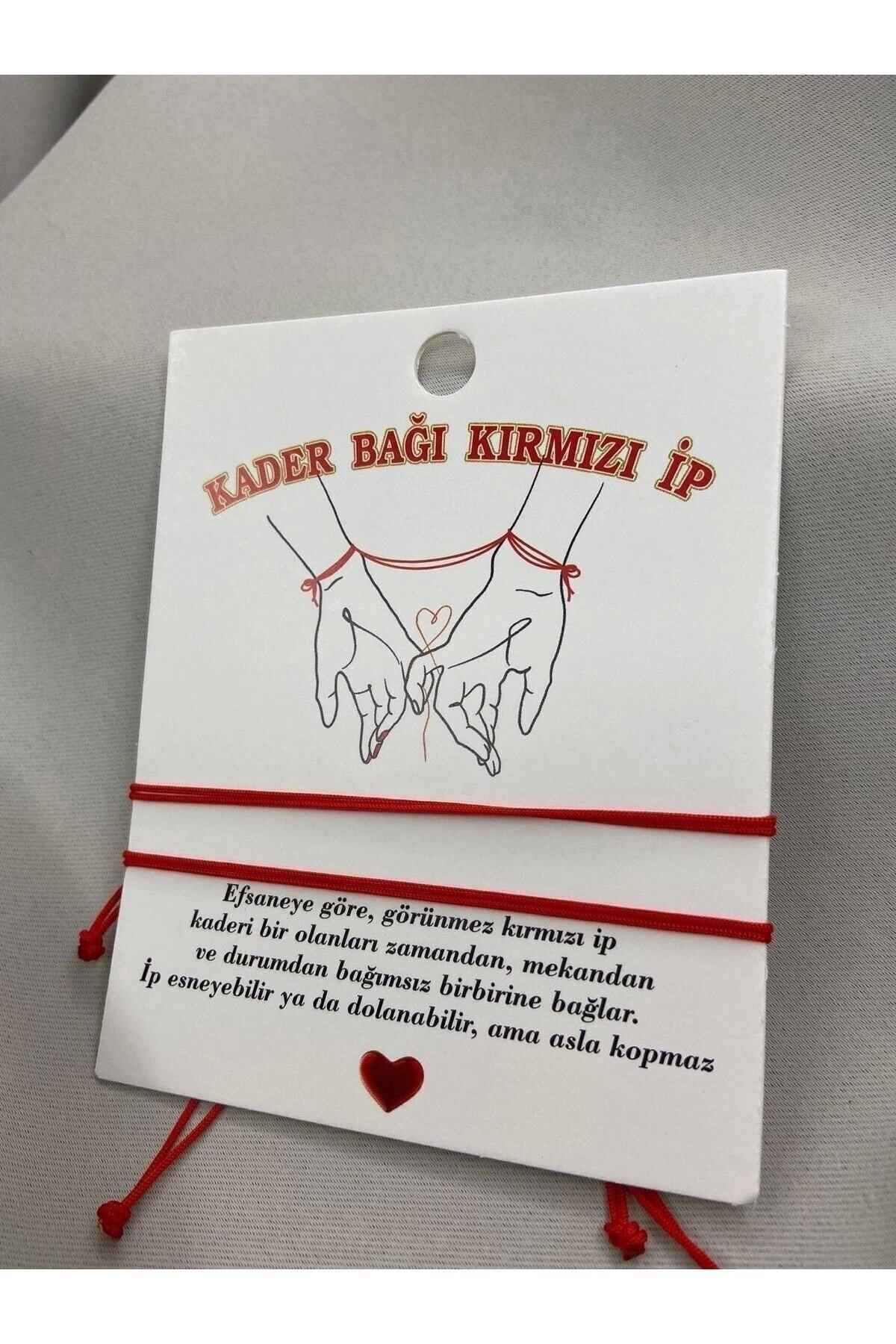 Luminous Jewelry 2'li "kaderin Kırmızı Ipliği" Kader Bağı Kırmızı Ip Bileklik