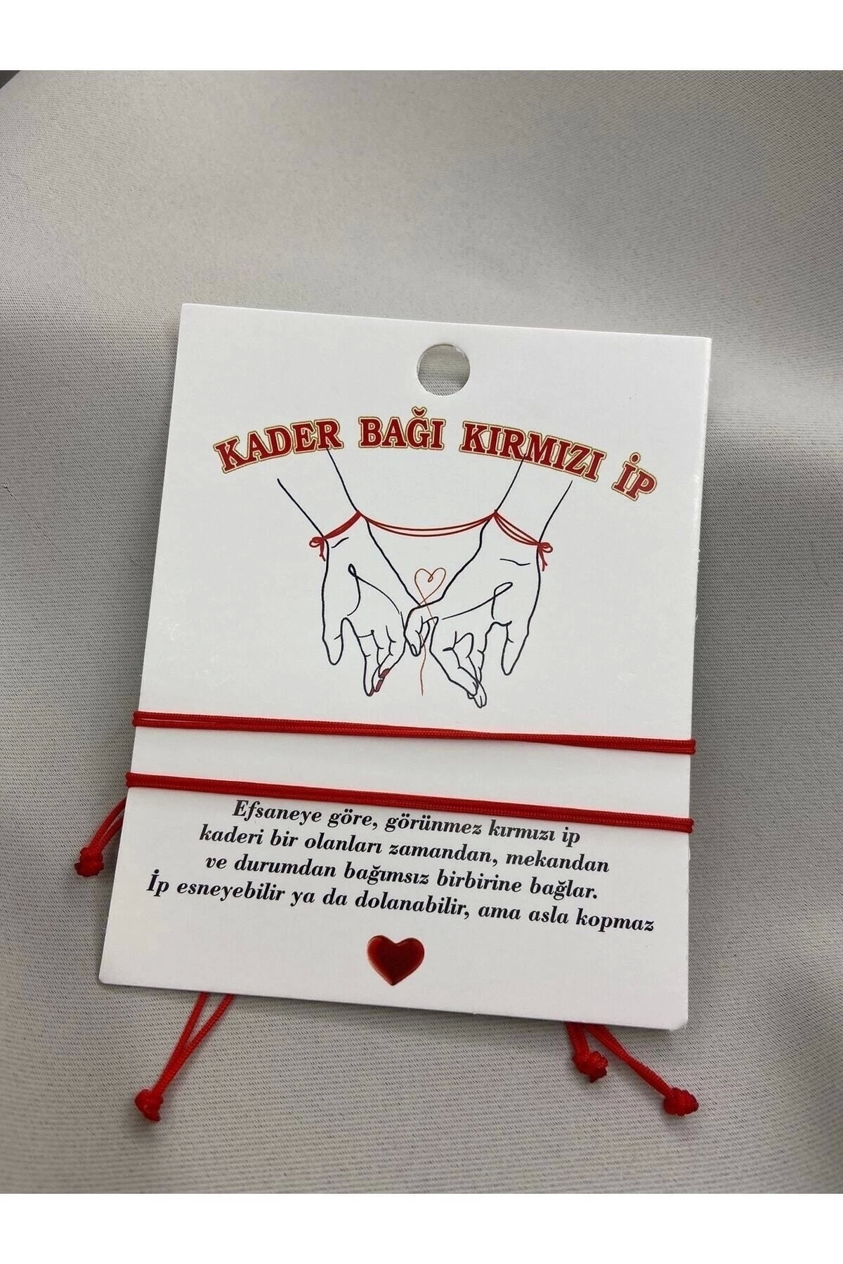Luminous Jewelry 2'li "kaderin Kırmızı Ipliği" Kader Bağı Kırmızı Ip Bileklik - Görsel 2