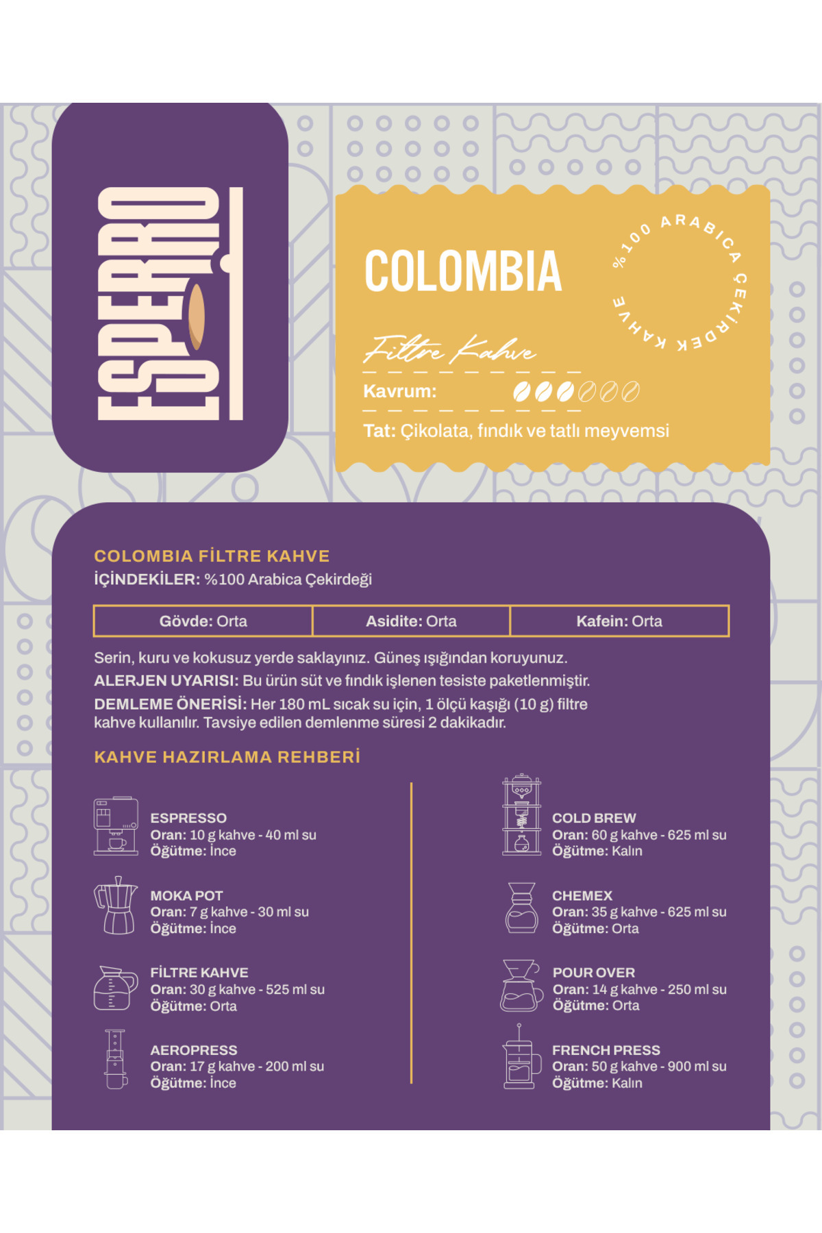 Esperro Colombian Supreme Filtre Kahve (500 GR), - Görsel 3