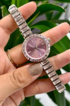 DEEPORA TAŞ KORDONLU KADIN SAATİ+SU YOLU BİLEKLİK HEDİYELİ