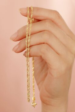 Silvano Jewelry 925 Ayar Gümüş Singapur ( Kıvrım ) Zincir Kolye