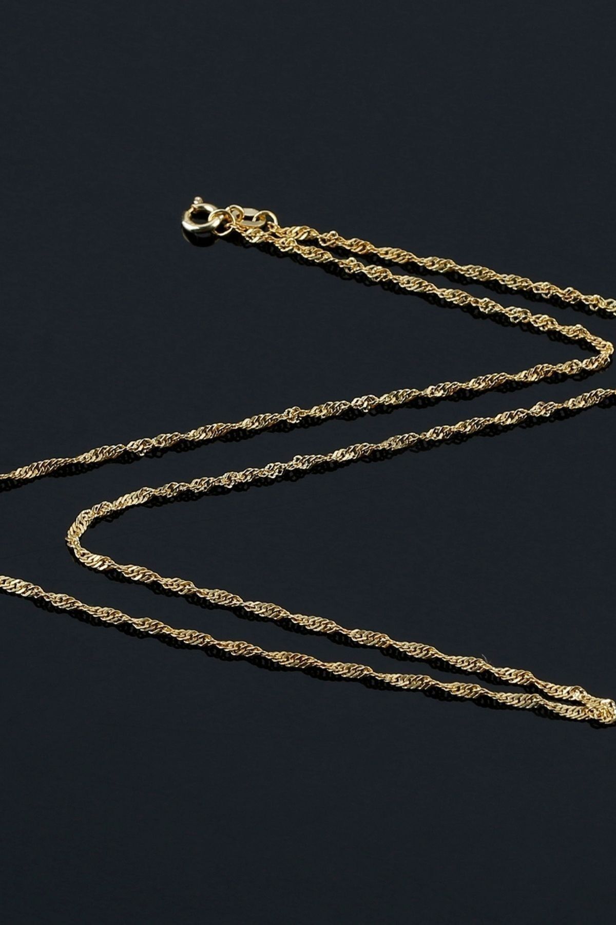 Silvano Jewelry 925 Ayar Gümüş Singapur ( Kıvrım ) Zincir Kolye - Görsel 3