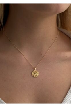 KİLİGİSTANBUL GÖZ DETAY MADALYON KOLYE 40+5 CM