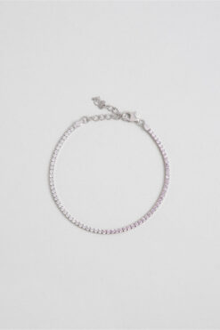 So CHIC... Maia 18 Ayar Beyaz Altın Kaplama 19 Cm Gümüş Su Yolu Bileklik