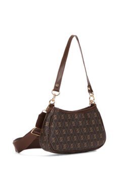 Newish Kadın Farme Monogram Baget El ve Omuz Çantası new111 - Kahverengi