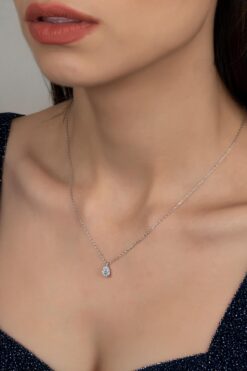 Swarovski Union Zirconia Kadın Damla Montür Gümüş Kolye