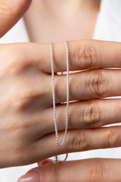 Elika Silver 925 Ayar Gümüş Popcorn Zincir Parıltılı Kolye