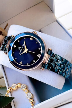 Daniel Klein Orijinal Kadın Kol Saati 3 Atm Su Geçirmez Lacivert Renk Çelik Kordon Hediye Bileklik DKBY2026C5