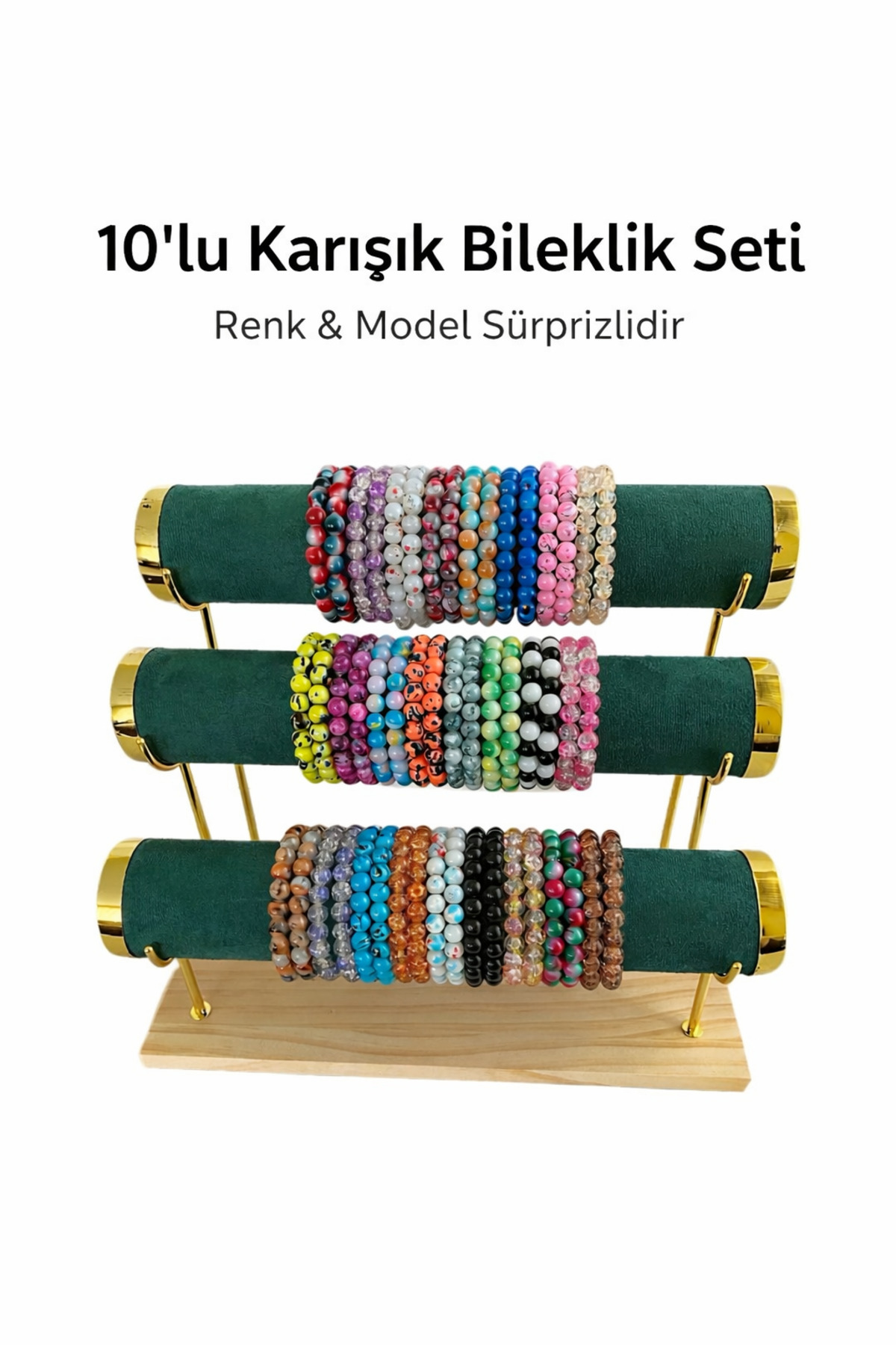 modvina 10’lu Karışık Misinalı Bileklik Seti – Her Bileğe Uygun, Premium Kalite, Günlük & Kombinlik Takı