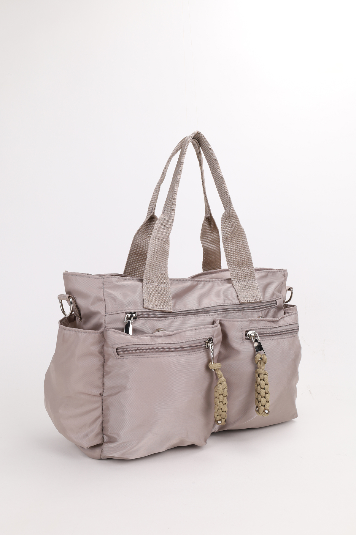 NOTHING Kadın Vizon Paraşüt Kumaş Çok Gözlü El ve Omuz Çantası Bera - Görsel 3