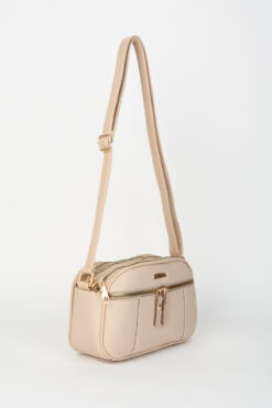 Vivaq Kadın Sincap Vizon 4 Bölmeli Suni Deri Orta Boy Fermuar Kapama El Kol Ve Omuz Çantası