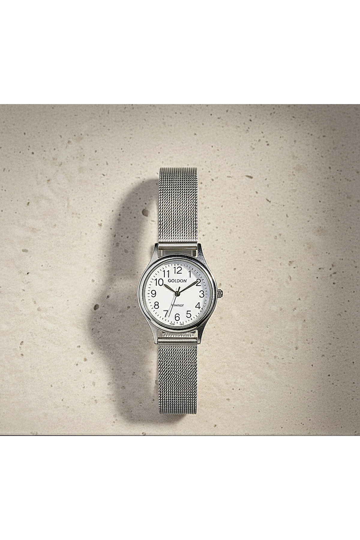GOLDON retro hasır kordon rakamlı kol saati