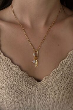 Okko Store Çelik Zincirli Balık Charmlı Kolye